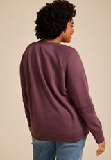 Plus Size Crochet Mix Relaxed Fit Sweatshirt, C7176, small