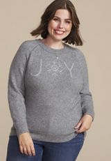 Plus Size Cozier Than Cashmere Tinsel Joy Sweater, , small