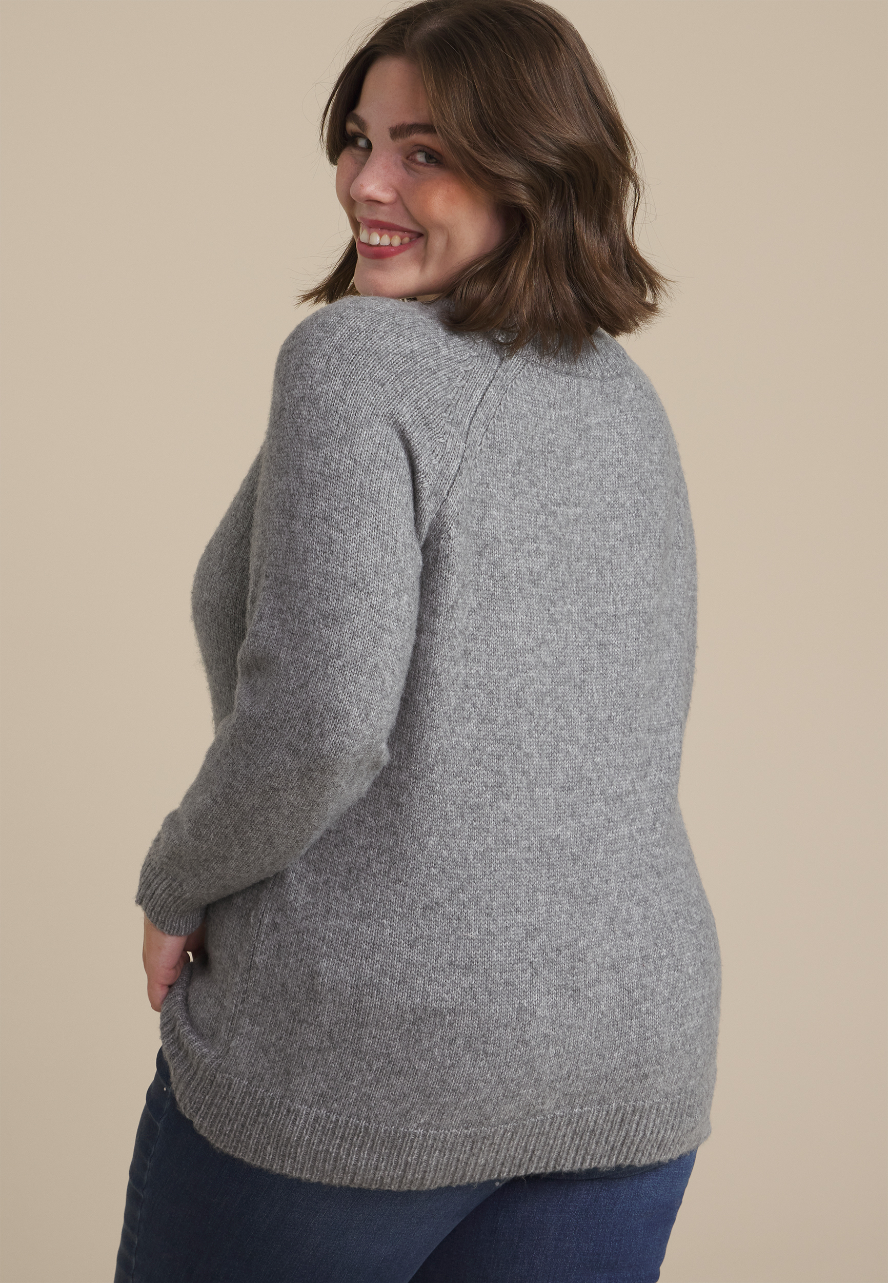 Plus Size Cozier Than Cashmere Tinsel Joy Sweater, , large