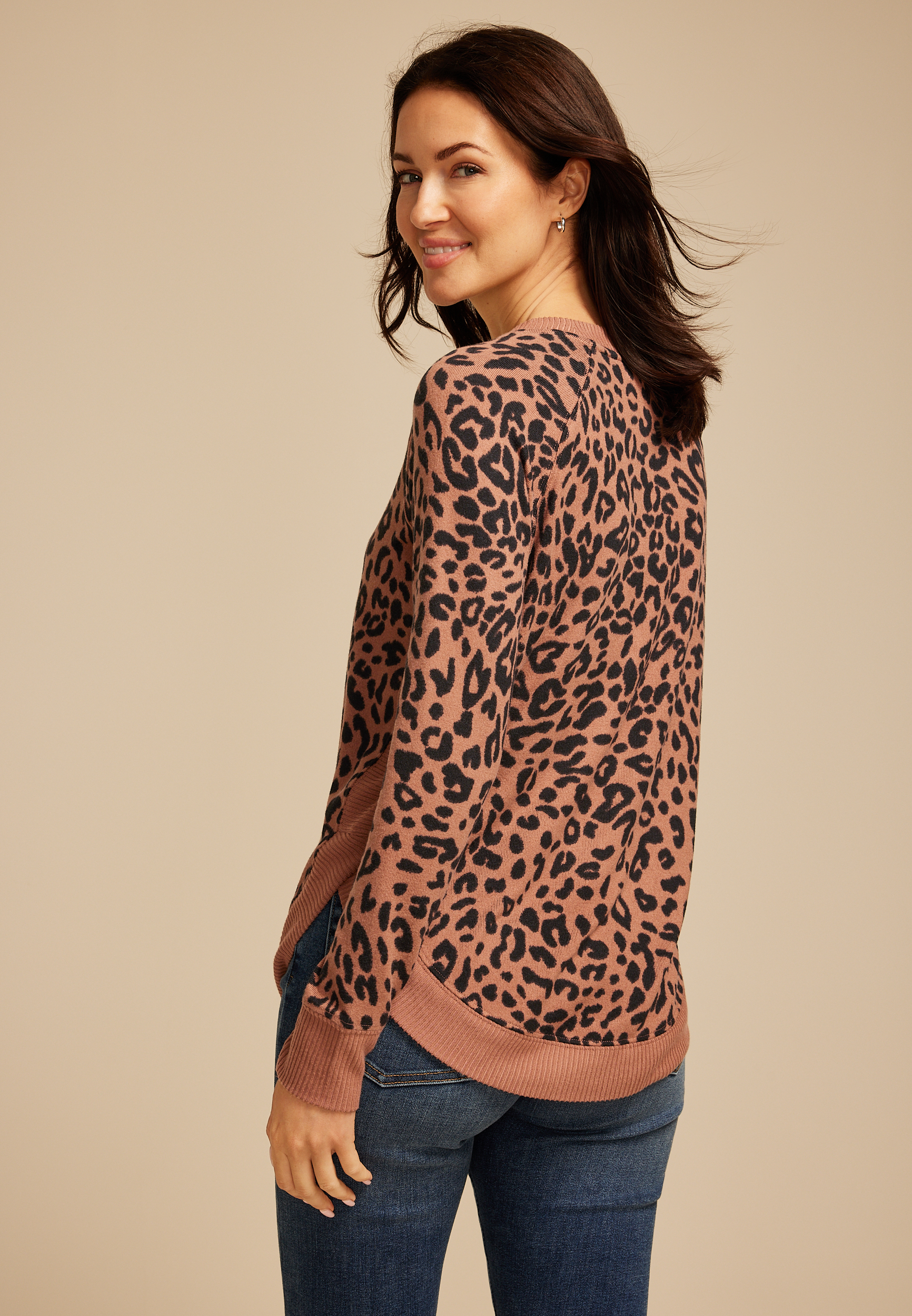 Haven Leopard Round Hem Tunic, C8590, large