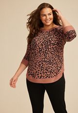 Plus Size Haven Leopard Round Hem Tunic, C8590, small
