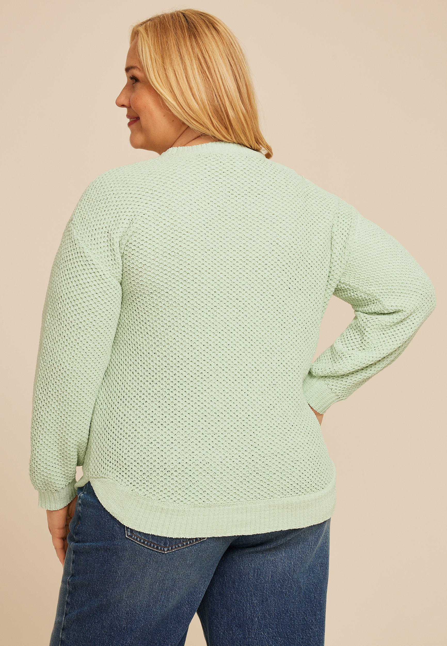 Plus Size Chenille Sweater, C9398, large