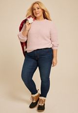Plus Size Chenille Sweater, CLOUD GRAY, small