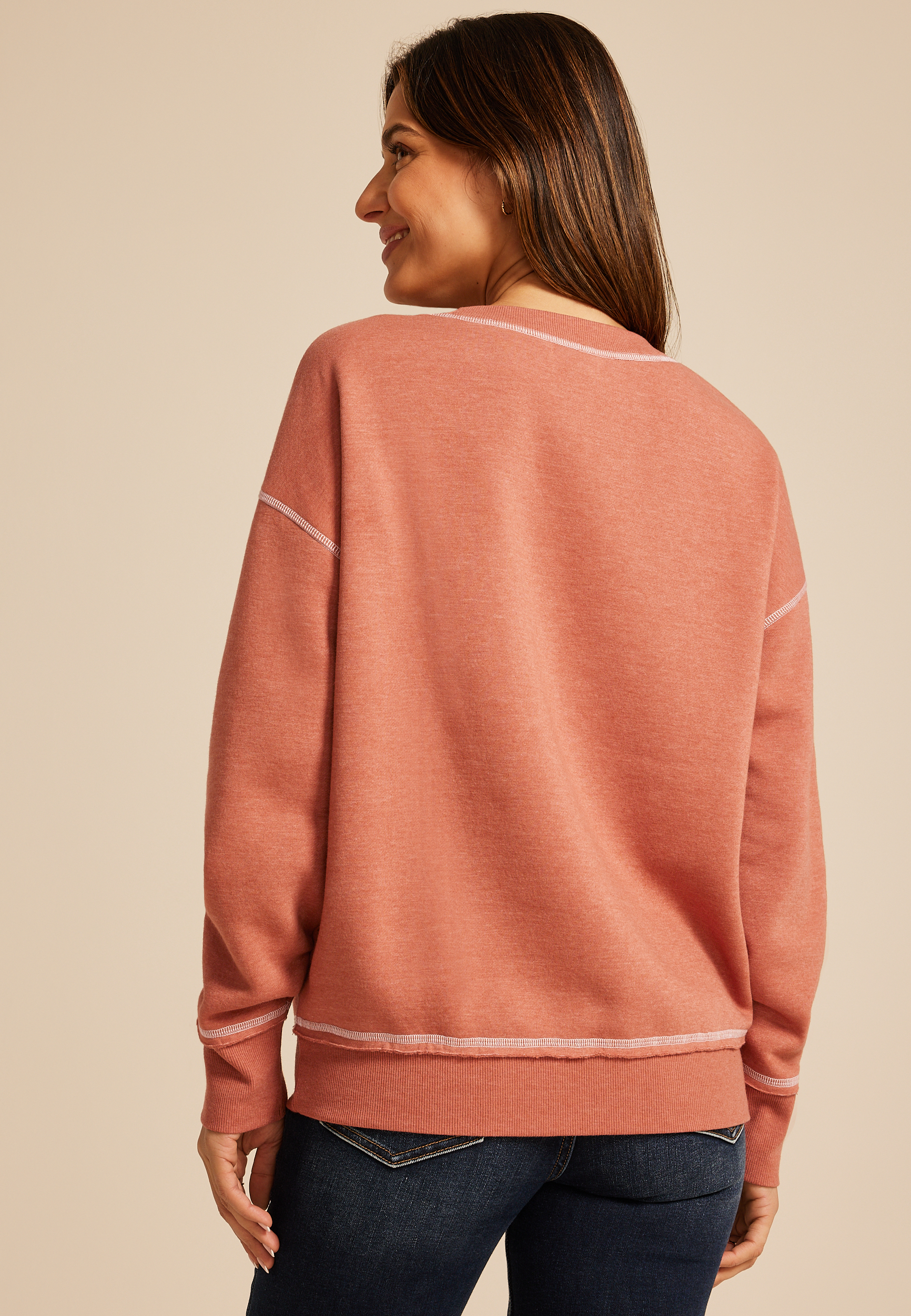 Autumn Relaxed Fit Sweatshirt, Rust, large