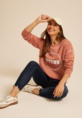 Autumn Relaxed Fit Sweatshirt, Rust, small