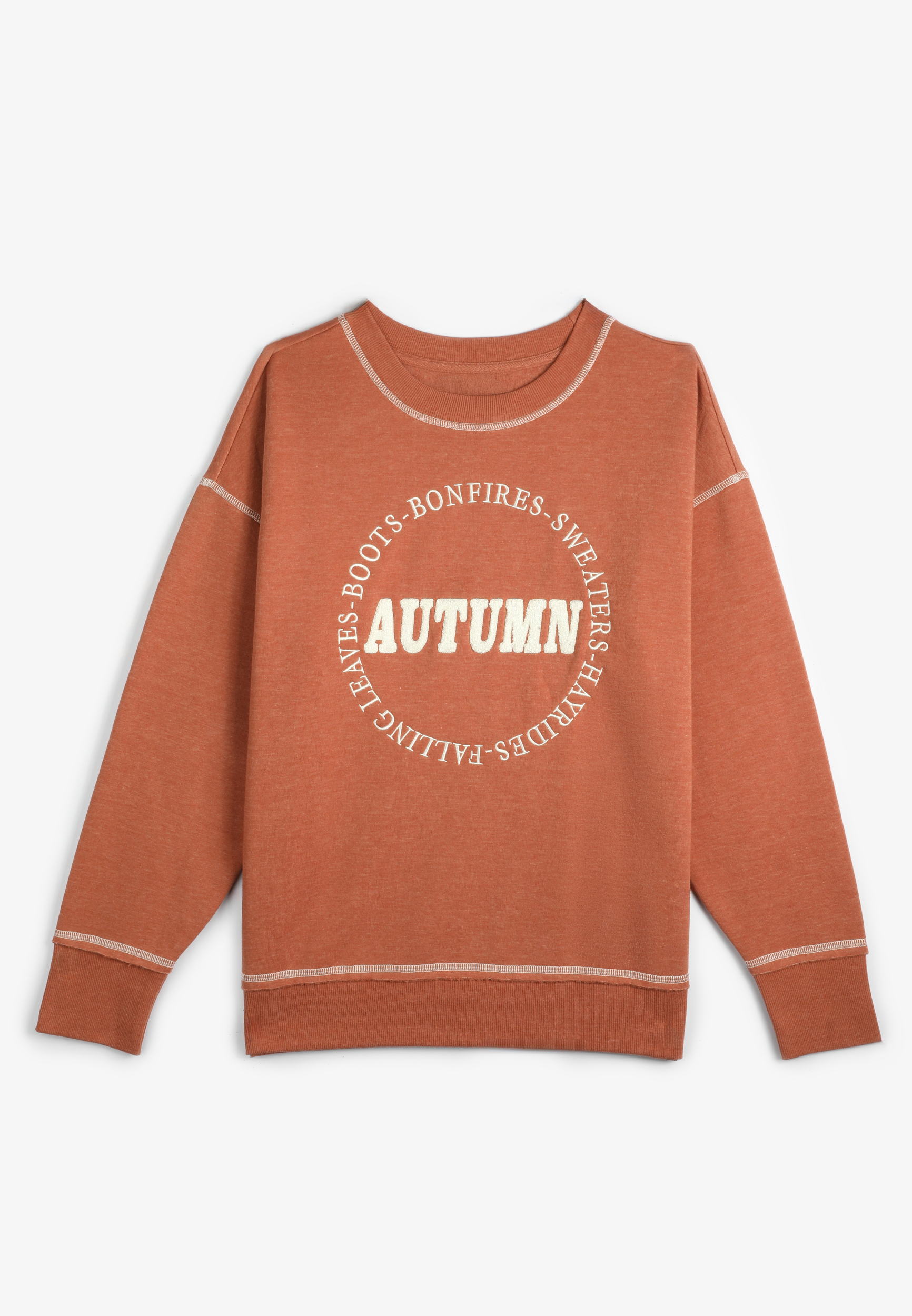Autumn Relaxed Fit Sweatshirt, Rust, large