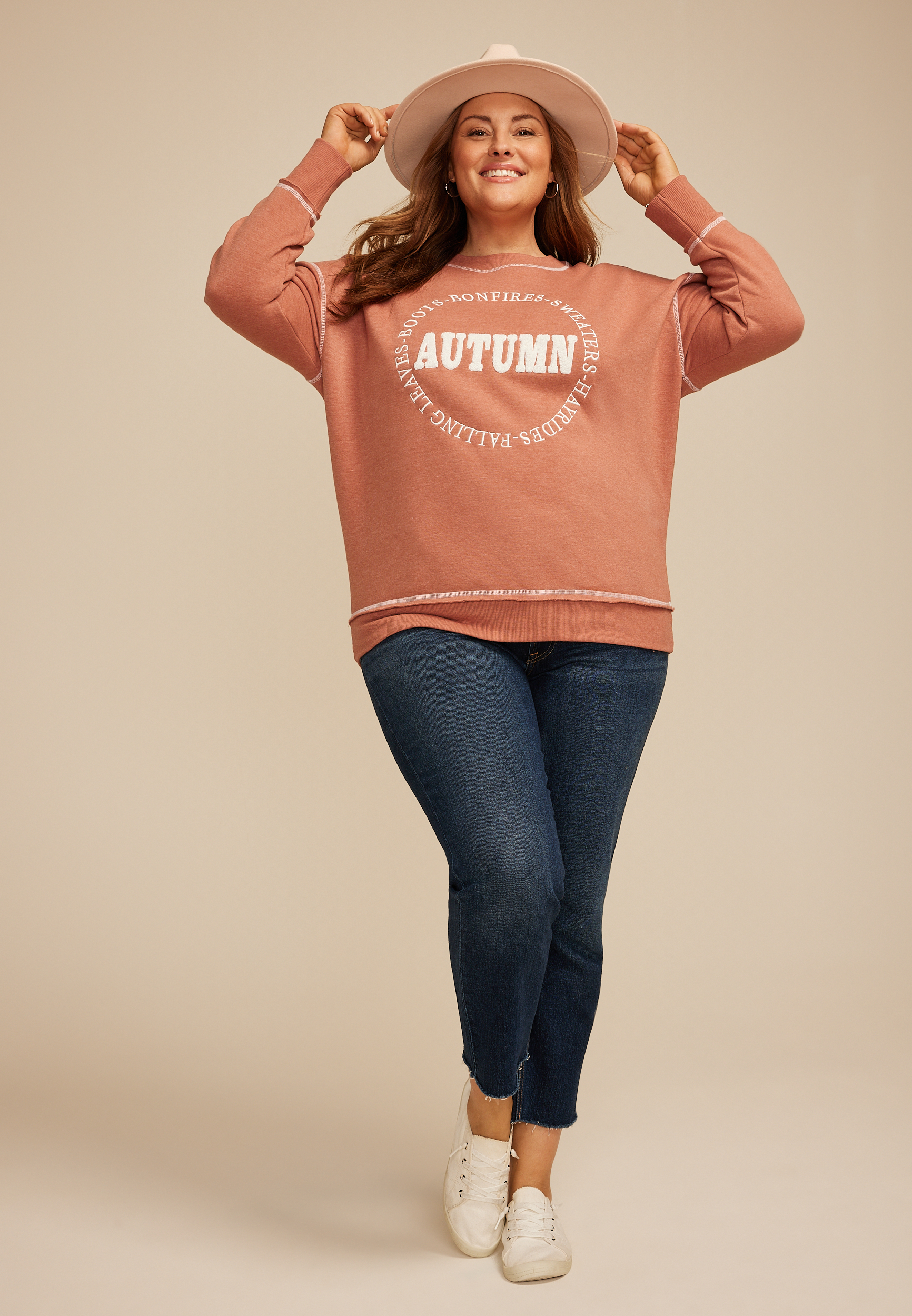 Plus Size Autumn Relaxed Fit Sweatshirt