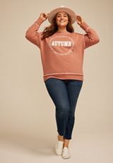 Plus Size Autumn Relaxed Fit Sweatshirt, C200, small