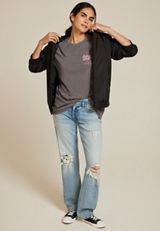ACDC Oversized Fit Graphic Tee, GRAY, small