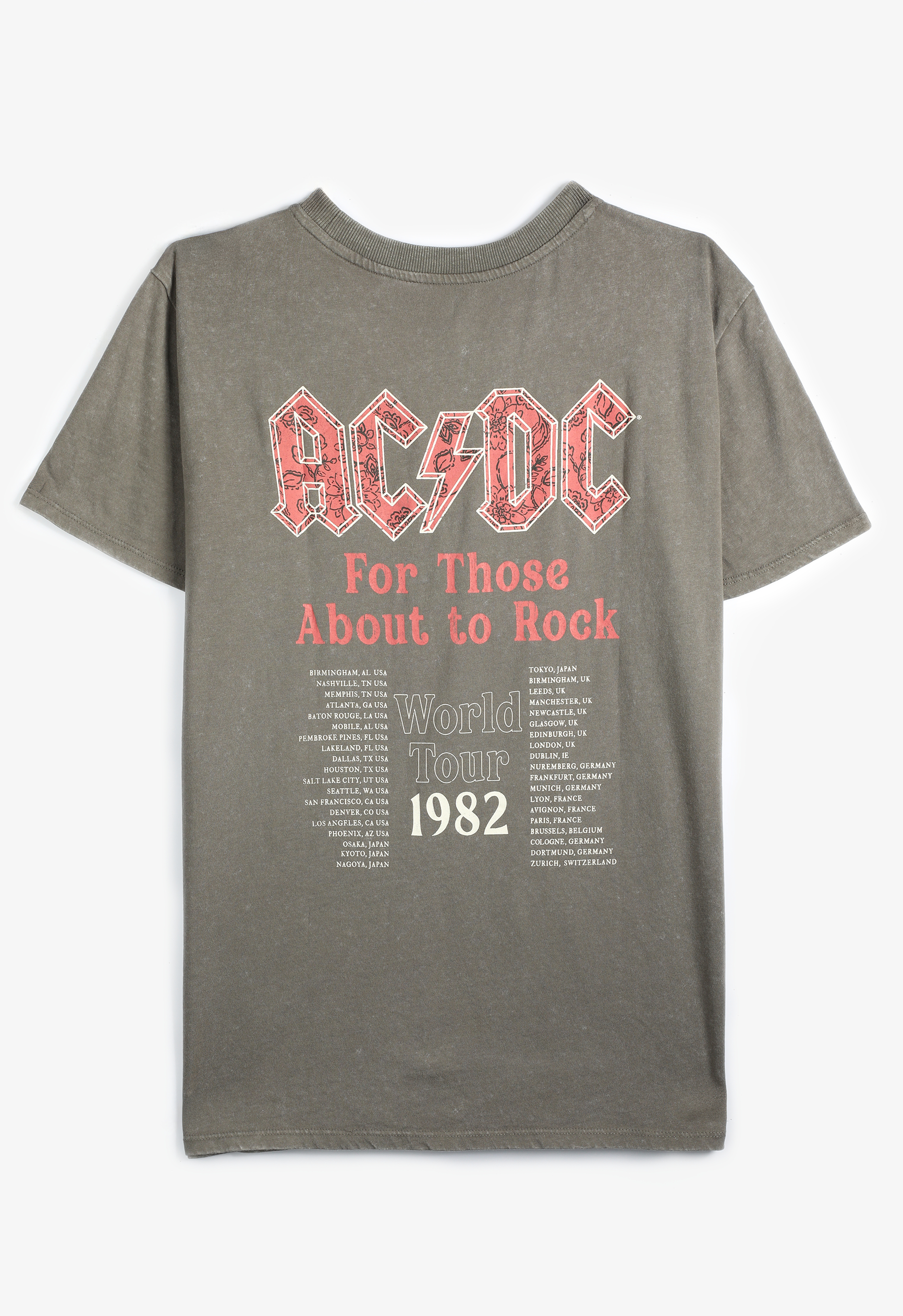 ACDC Oversized Fit Graphic Tee, GRAY, large