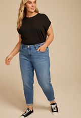 Plus Size m jeans by maurices&trade; High Rise Tapered Jean, , small