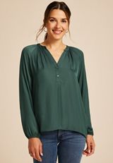 Henley V Neck Blouse, C974, small