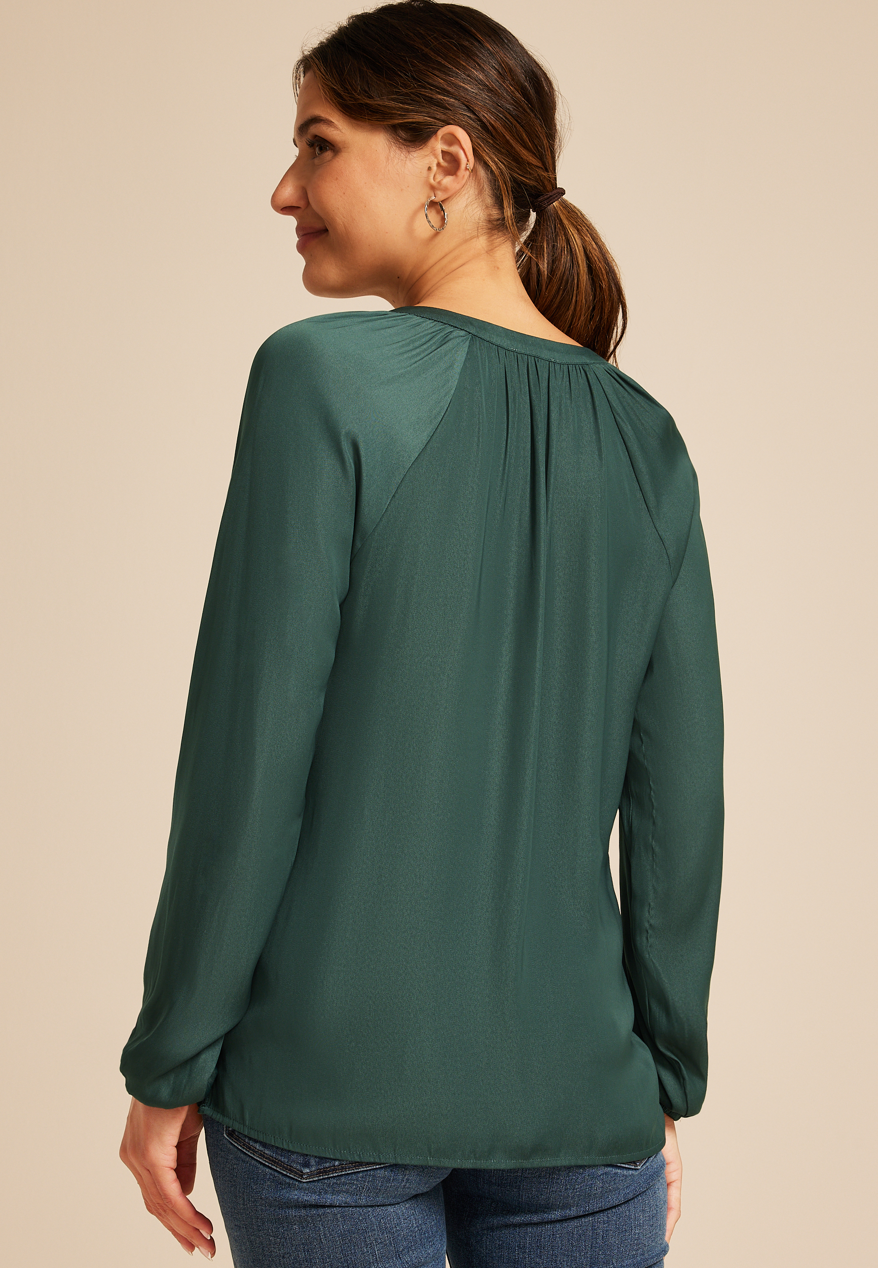 Henley V Neck Blouse, C974, large