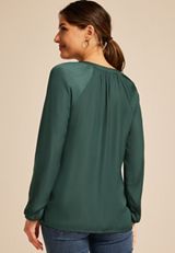 Henley V Neck Blouse, C974, small