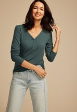 Heartland Henley Long Sleeve Tee, C974, small
