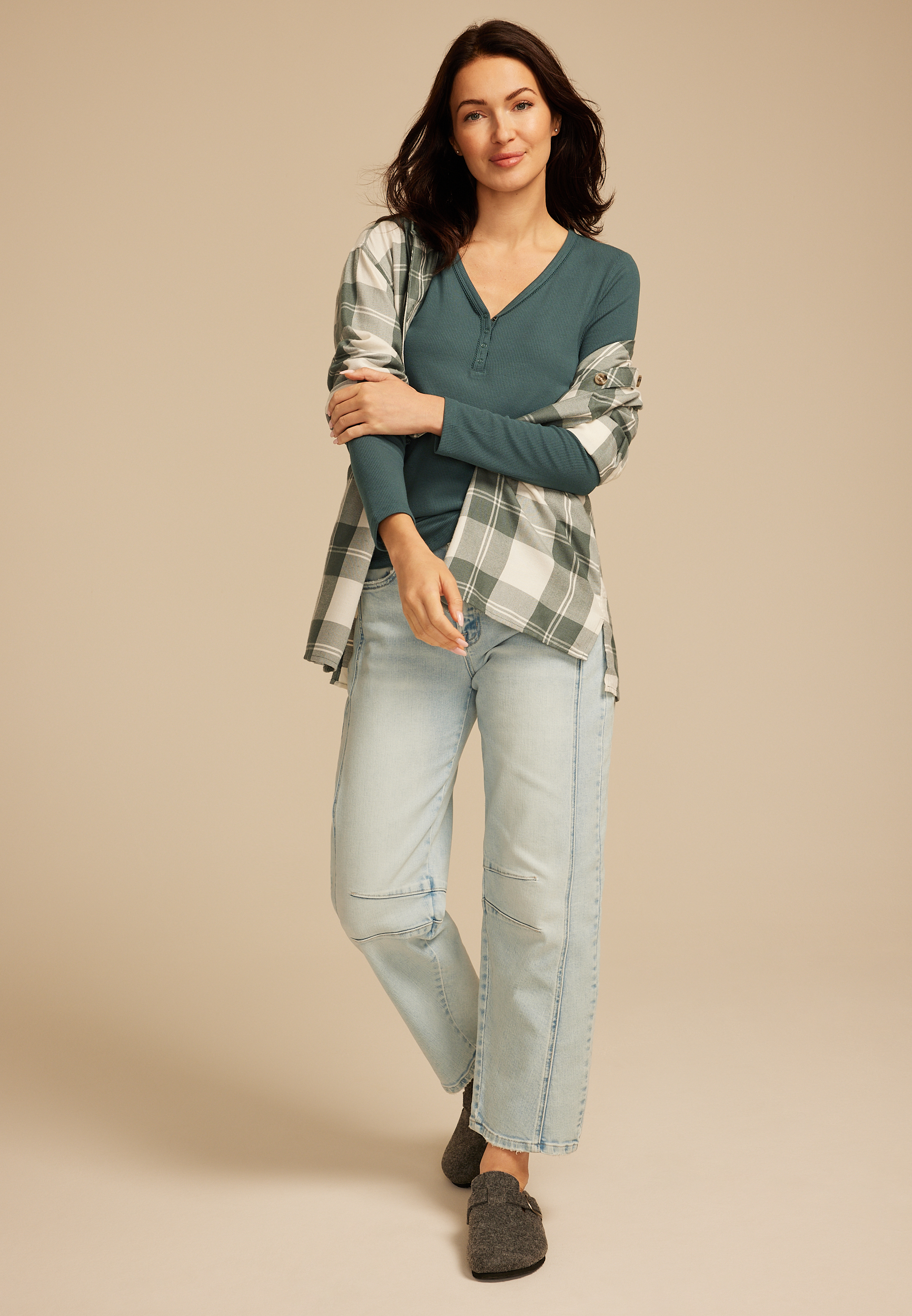 Heartland Henley Long Sleeve Tee, C974, large