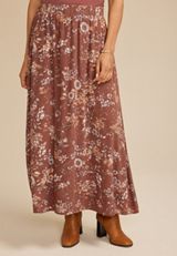 Floral High Rise Maxi Skirt, C8590, small