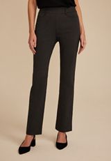 Heathered Bengaline Mid Rise Bootcut Pant, Charcoal Heather, small