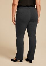 Plus Size Heathered Bengaline Mid Rise Bootcut Pant, C3017, small