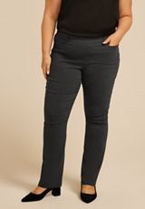 Plus Size Heathered Bengaline Mid Rise Bootcut Pant, C3017, small
