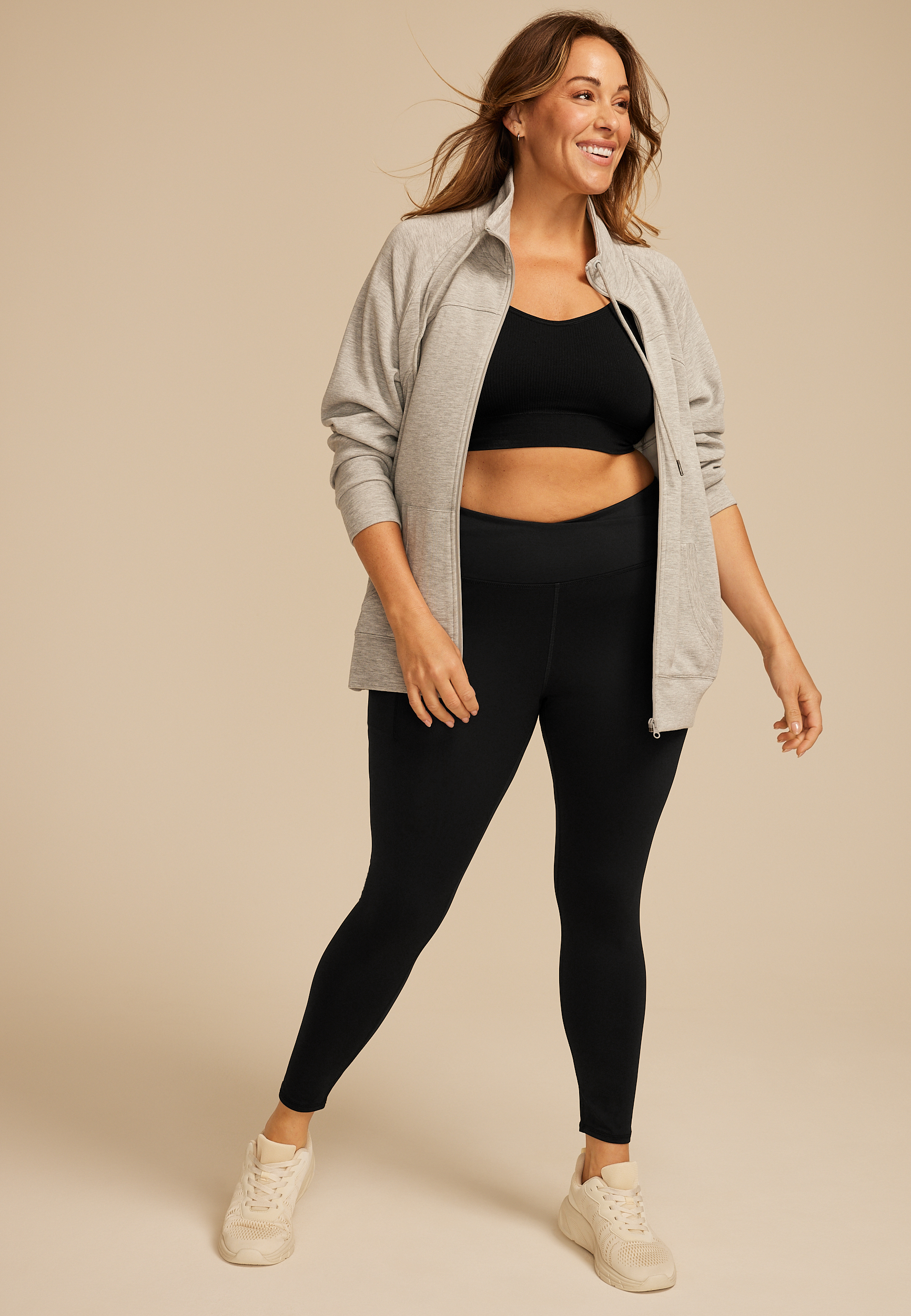 Plus Size Smooth Crossover High Rise Legging
