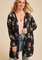 Plus Size Wave Stitch Bell Sleeve Sweater