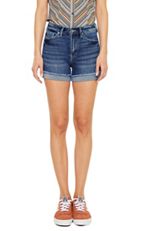 KanCan&trade; Dark Mid Rise Cuffed Frayed Hem 3.5in Short, C258, small