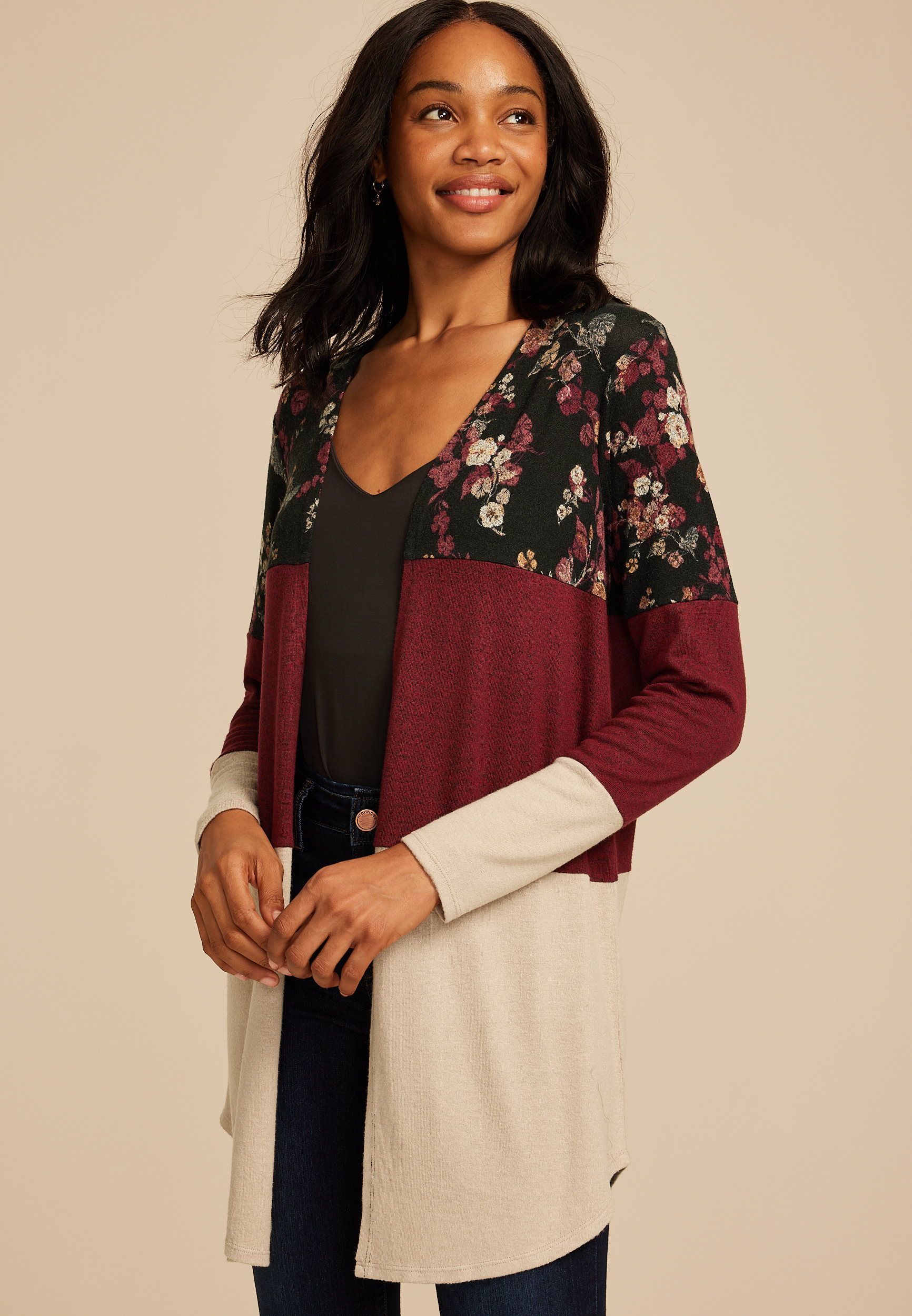 Hacci Colorblock Cardigan