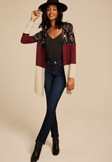 Hacci Colorblock Cardigan, C1756, small