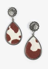 Cow Print Teardrops Earrings, MULTI, small