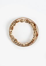 3 Pack Gold Stretch And Bangle Bracelet Set, GOLD, small
