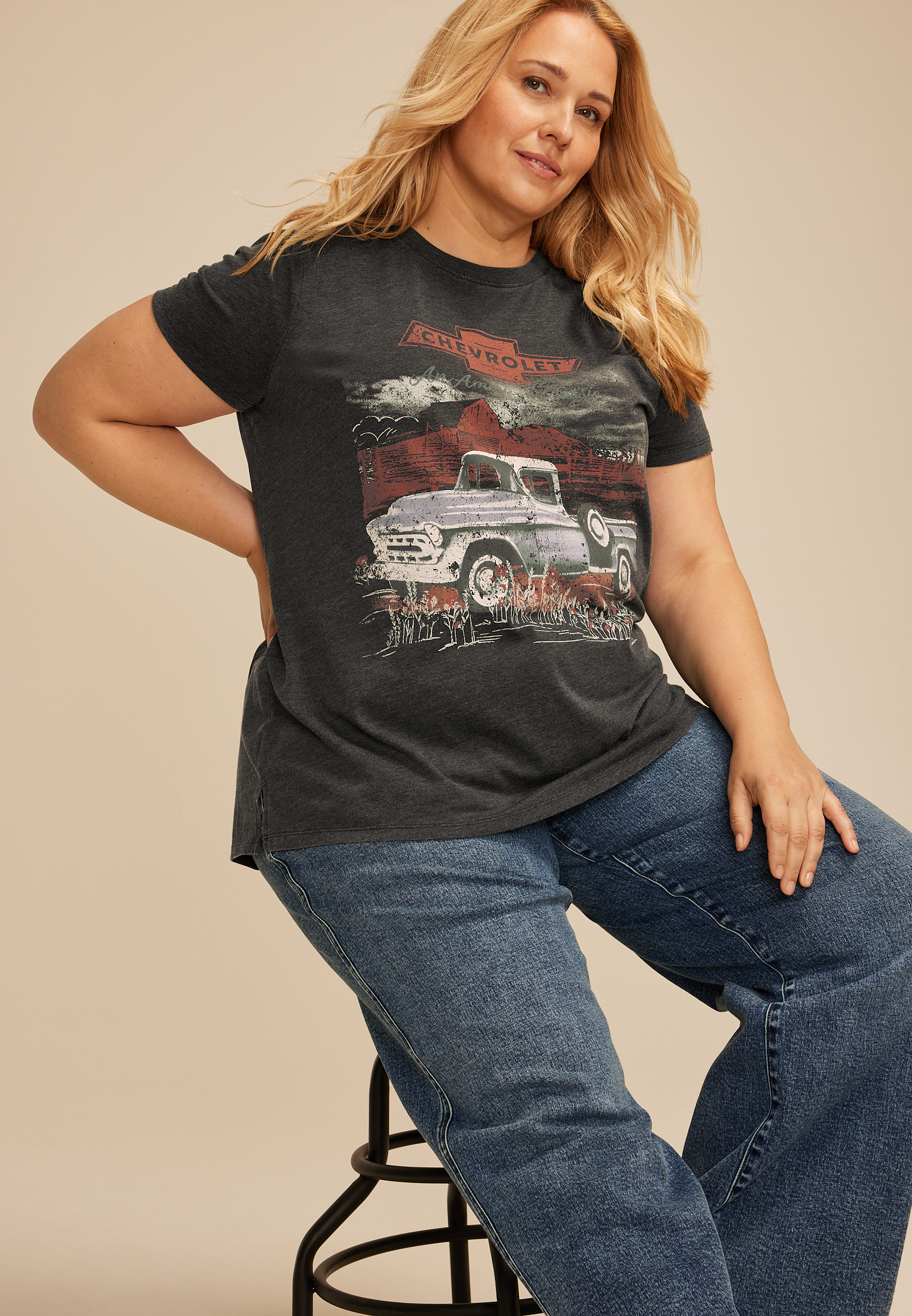 Plus Size Chevrolet Truck Classic Fit Graphic Tee, C106, large