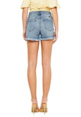 KanCan&trade; High Rise Open Ripped Fray Hem 3in Short, MEDIUM SANDBLAST, small