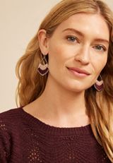 Pink And Burgundy Corded Teardrop Earrings, MULTI, small