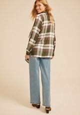 Plaid Open Front Waterfall Cardigan, C9162, small