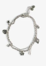 2 Pack Silver Floral Anklet Set, C431, small