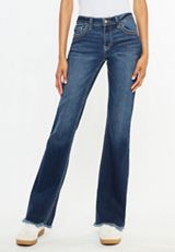 KanCan&trade; Curvy Mid Rise Frayed Hem Bootcut Jean, C258, small