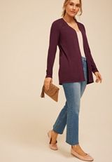 Purple Lace Open Front Cozy Cardigan, C9149, small
