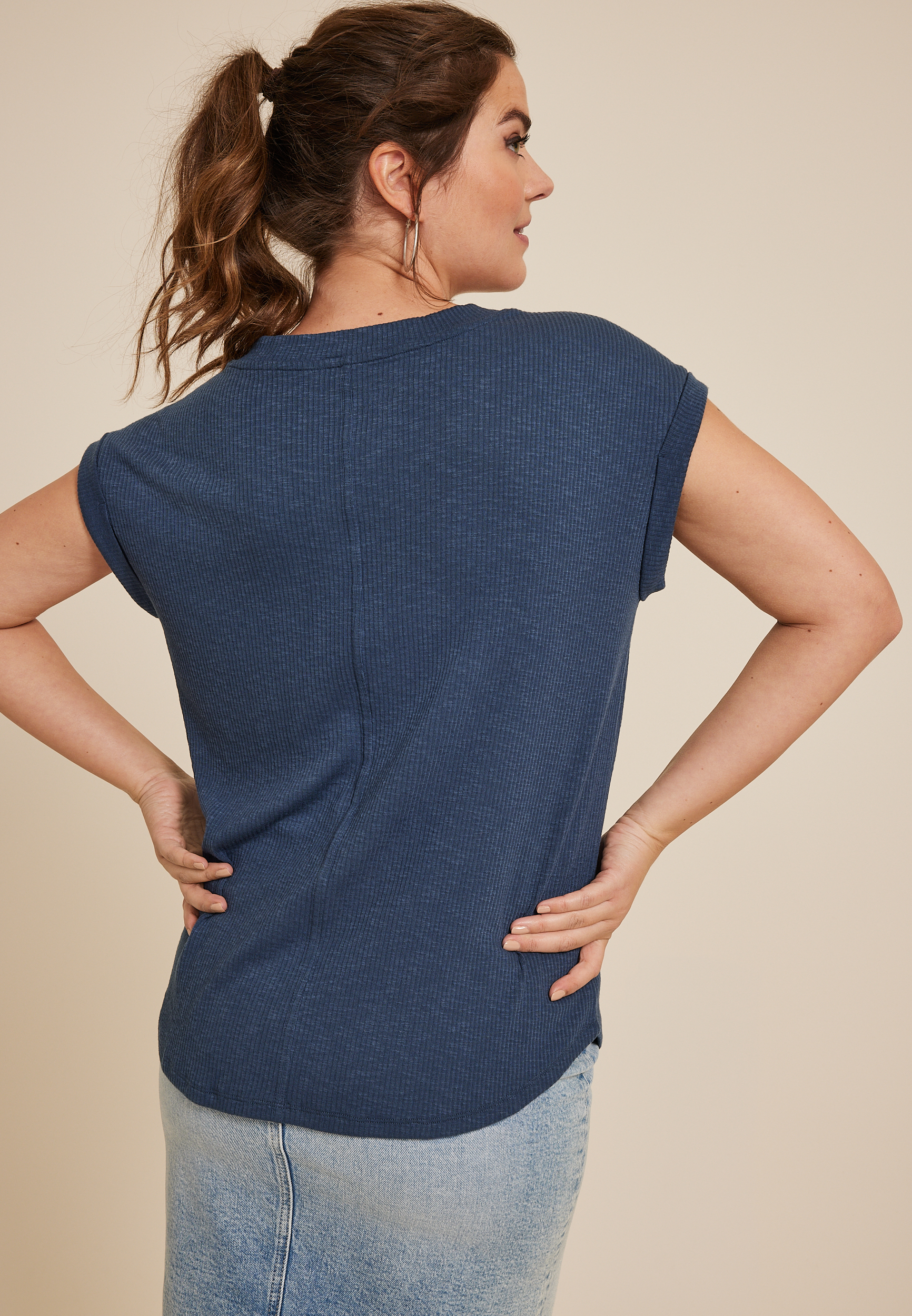 24/7 Berkley V Neck Tee, C1505, large
