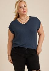 Plus Size 24/7 Berkley V Neck Tee, C1505, small