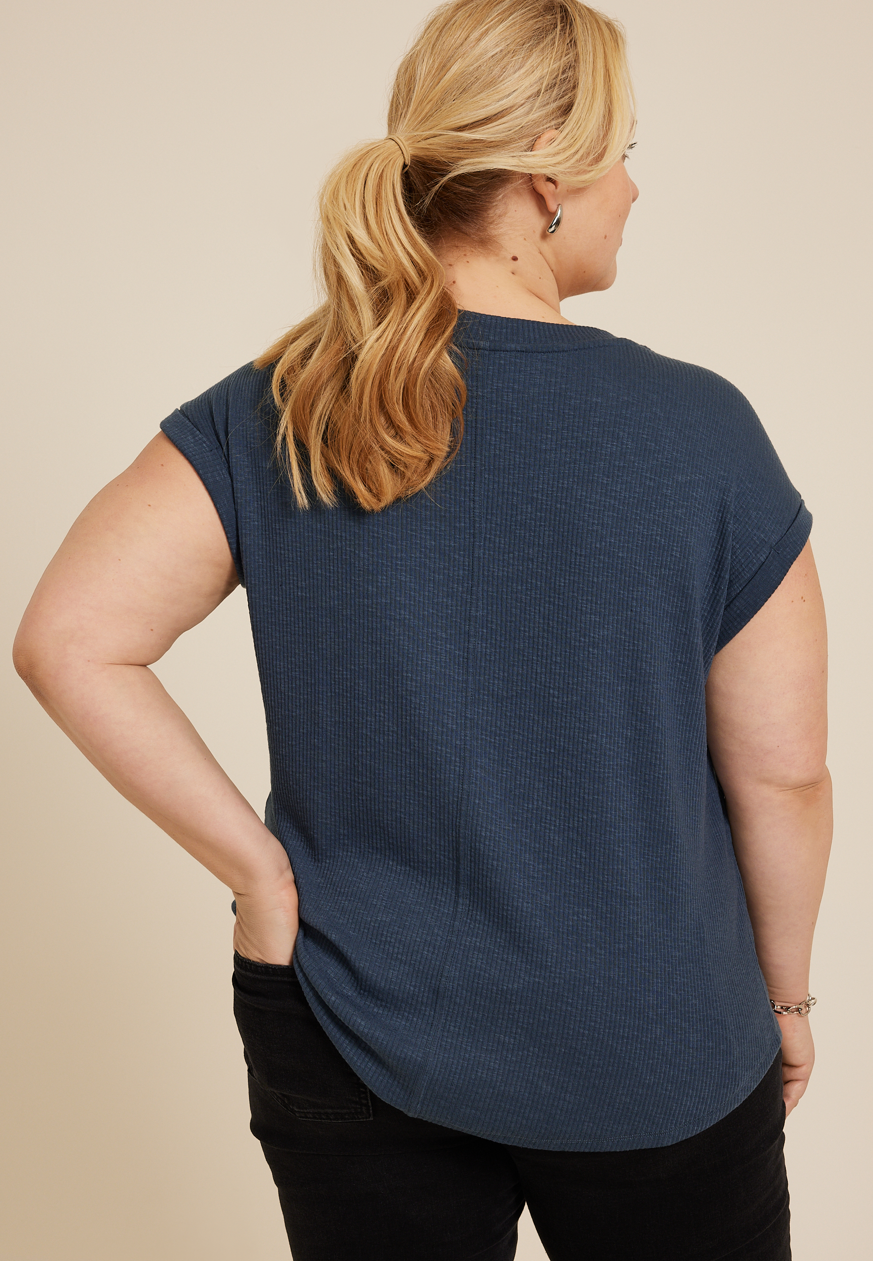 Plus Size 24/7 Berkley V Neck Tee, C1505, large