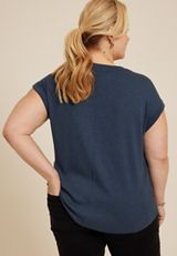 Plus Size 24/7 Berkley V Neck Tee, C1505, small