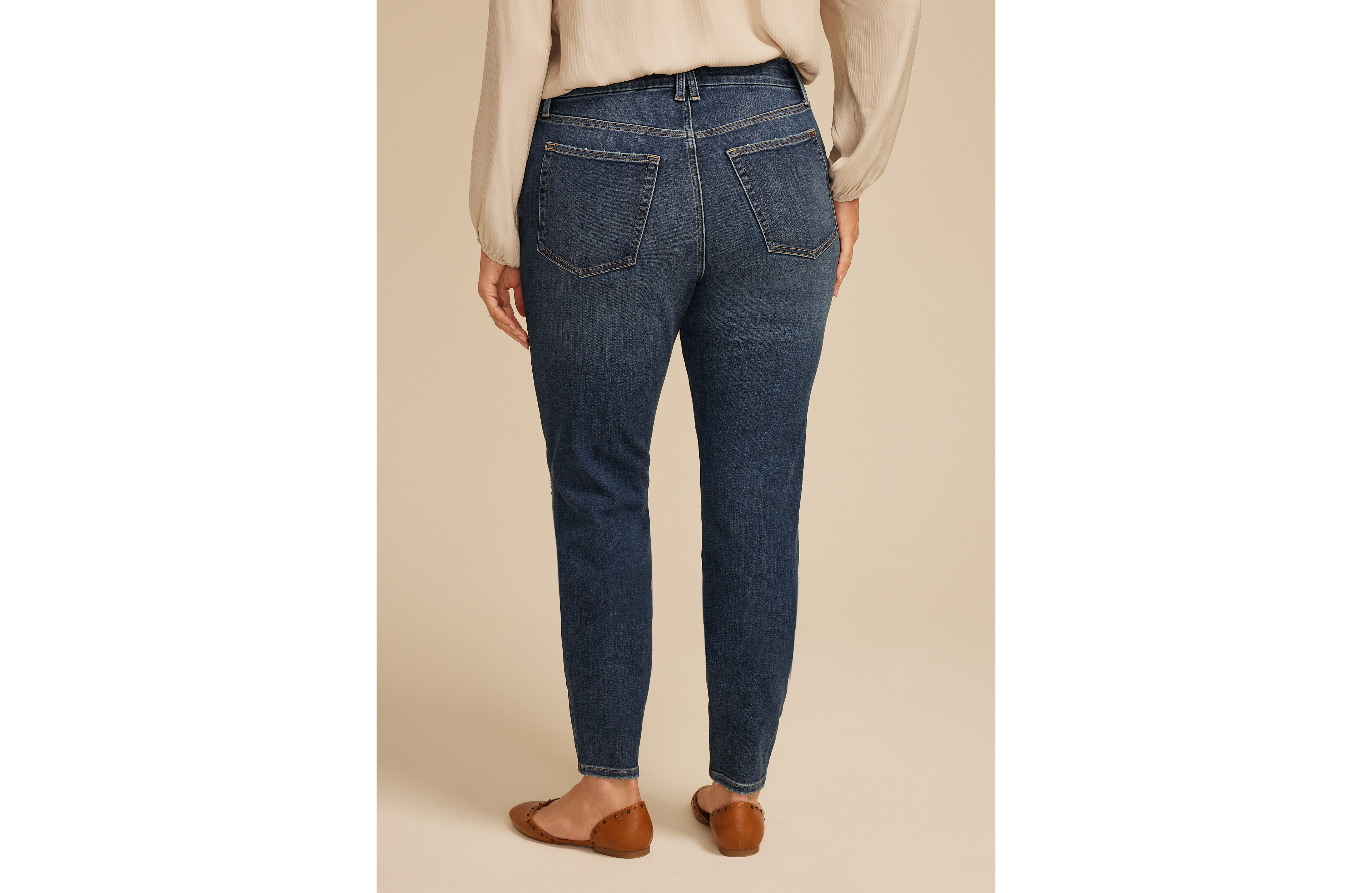 Plus edgely™ Dark High Rise Ripped Cheeky Super Skinny Jean