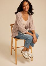 Crochet Blouson Sleeve Kimono, C5341, small