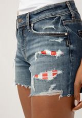 Silver Jeans Co.&reg; Suki Mid Rise Luxe Americana Backed 4in Short, MEDIUM SANDBLAST, small