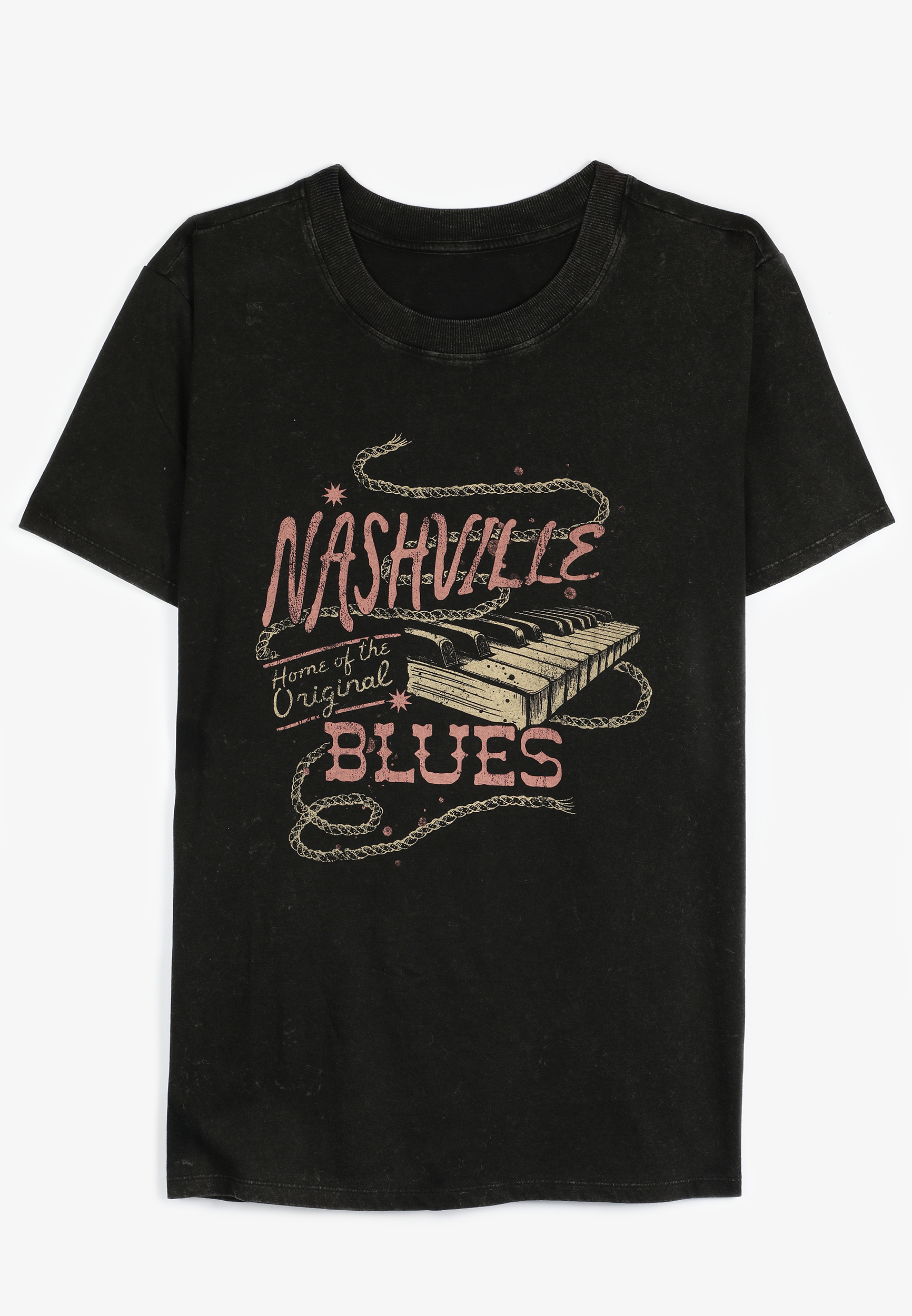 Nashville Home Of The Original Blues Oversized Fit Graphic Tee, C106, large
