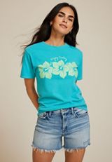 Hibiscus Enjoy Today Relaxed Fit Graphic Tee, C3453, small