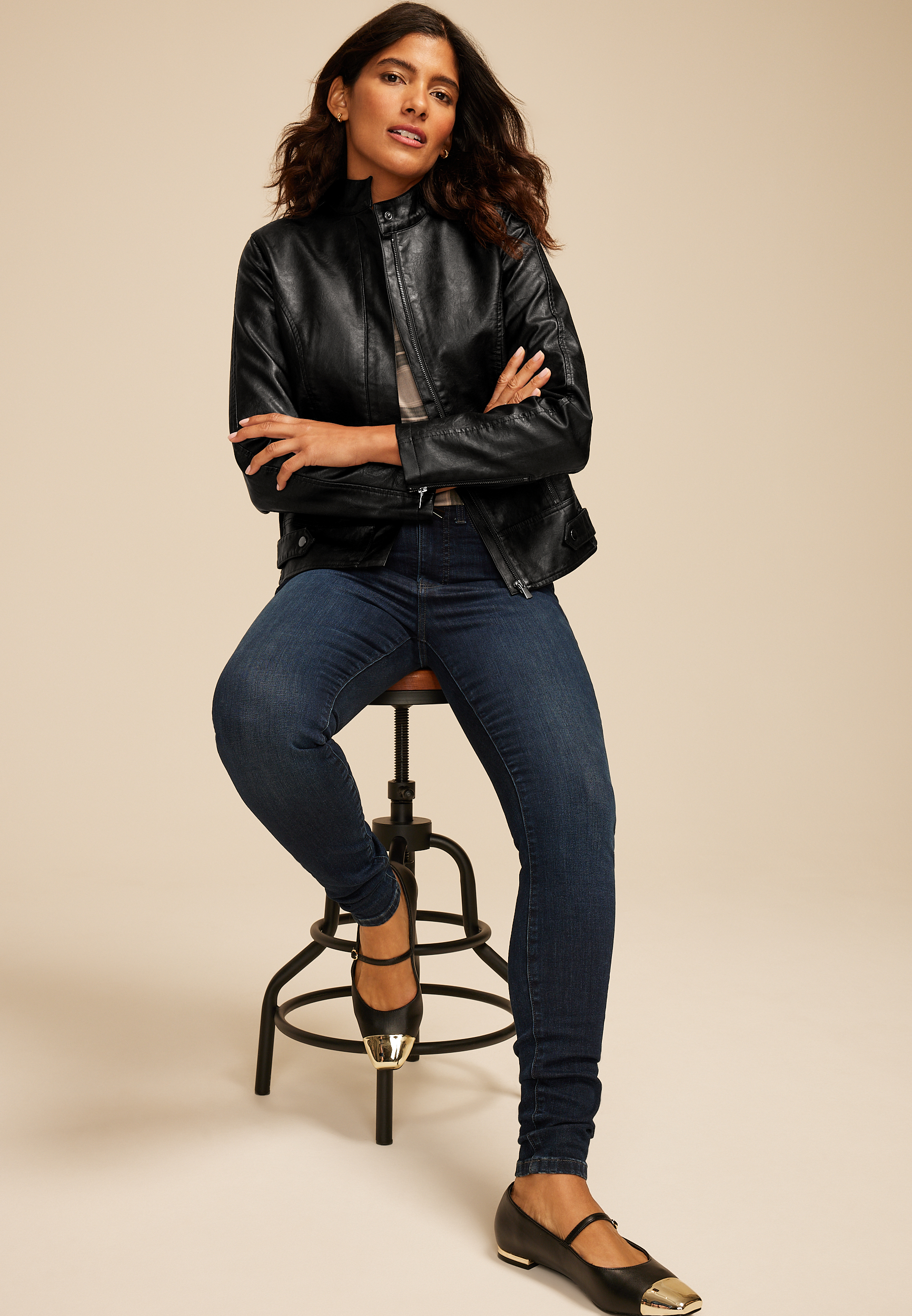 Faux Leather Biker Jacket