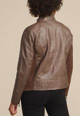 Faux Leather Biker Jacket, C5161, small