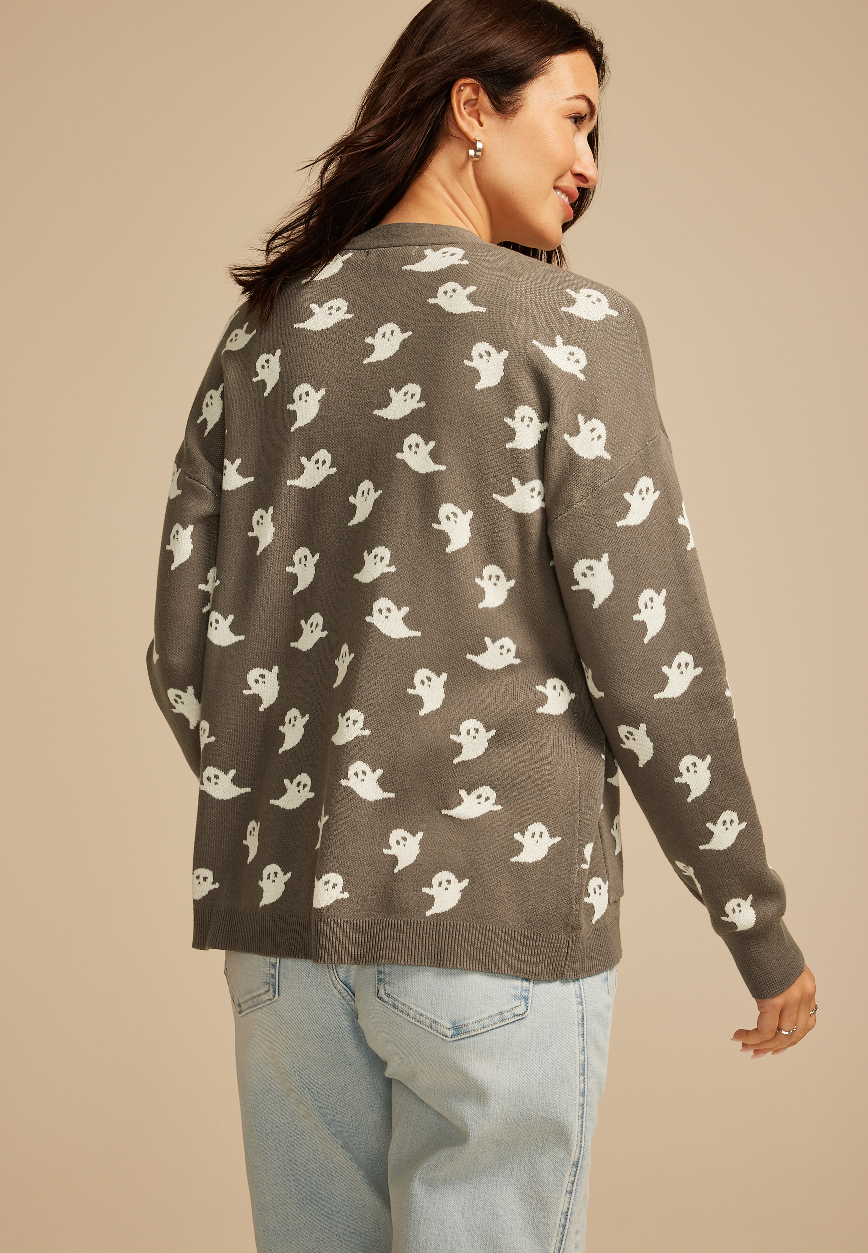 Halloween Ghost Open Front Cardigan, C5561, large